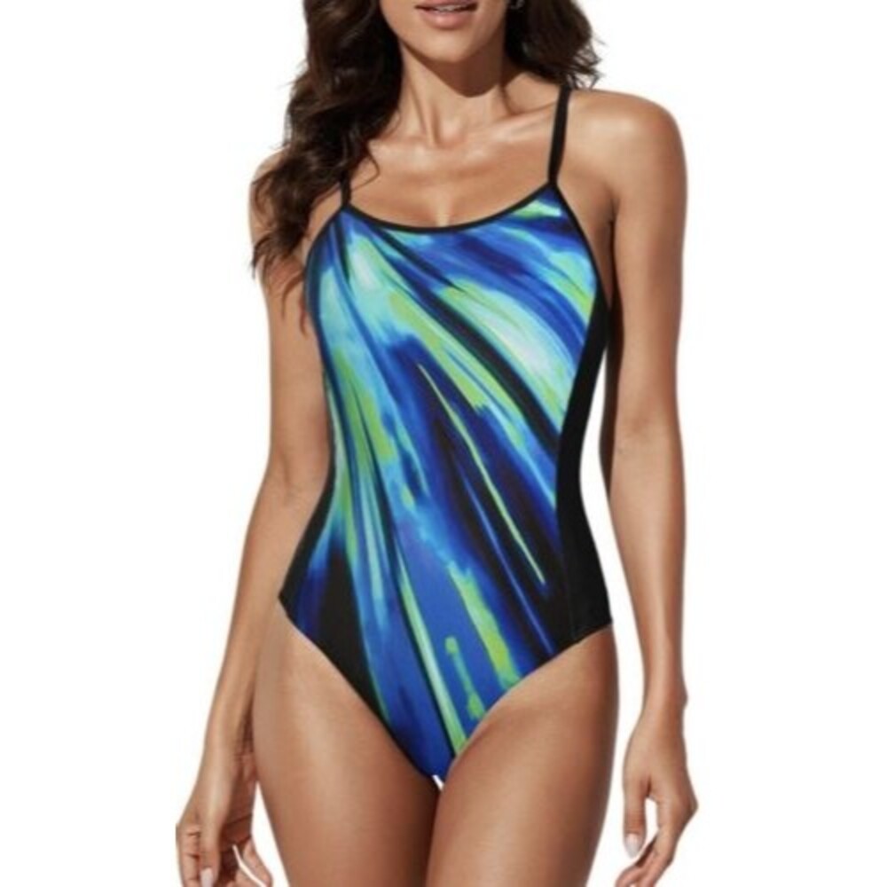 Aleumdr Women’s One Piece Swimsuit Athletic Training Sport Bathing Suit NWOT